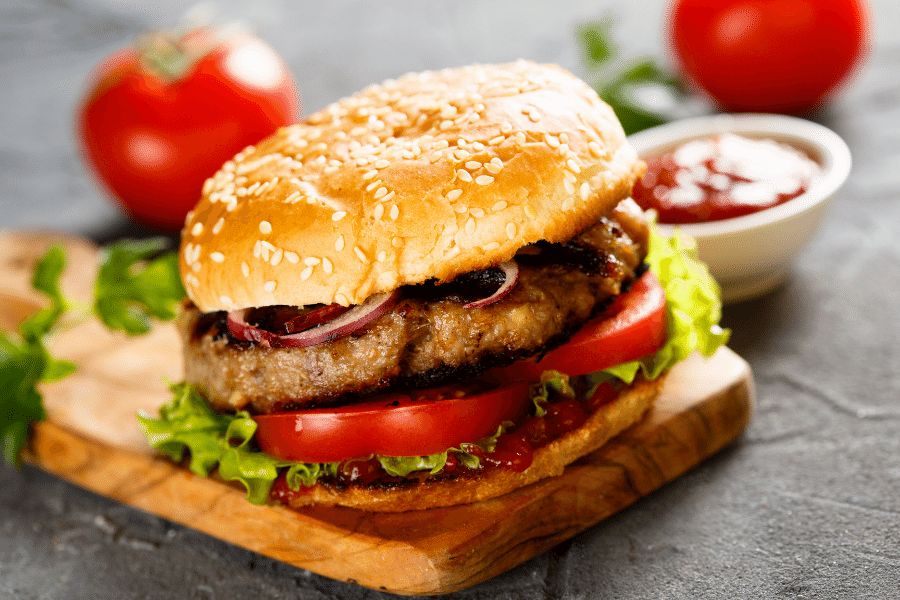Grilled Onion and Beef Burger